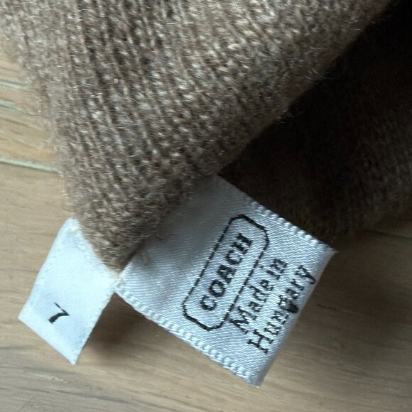 COACH Black 100% Leather Gloves Cashmere Lined Size 7 Gorgeous Vintage - Picture 5 of 11